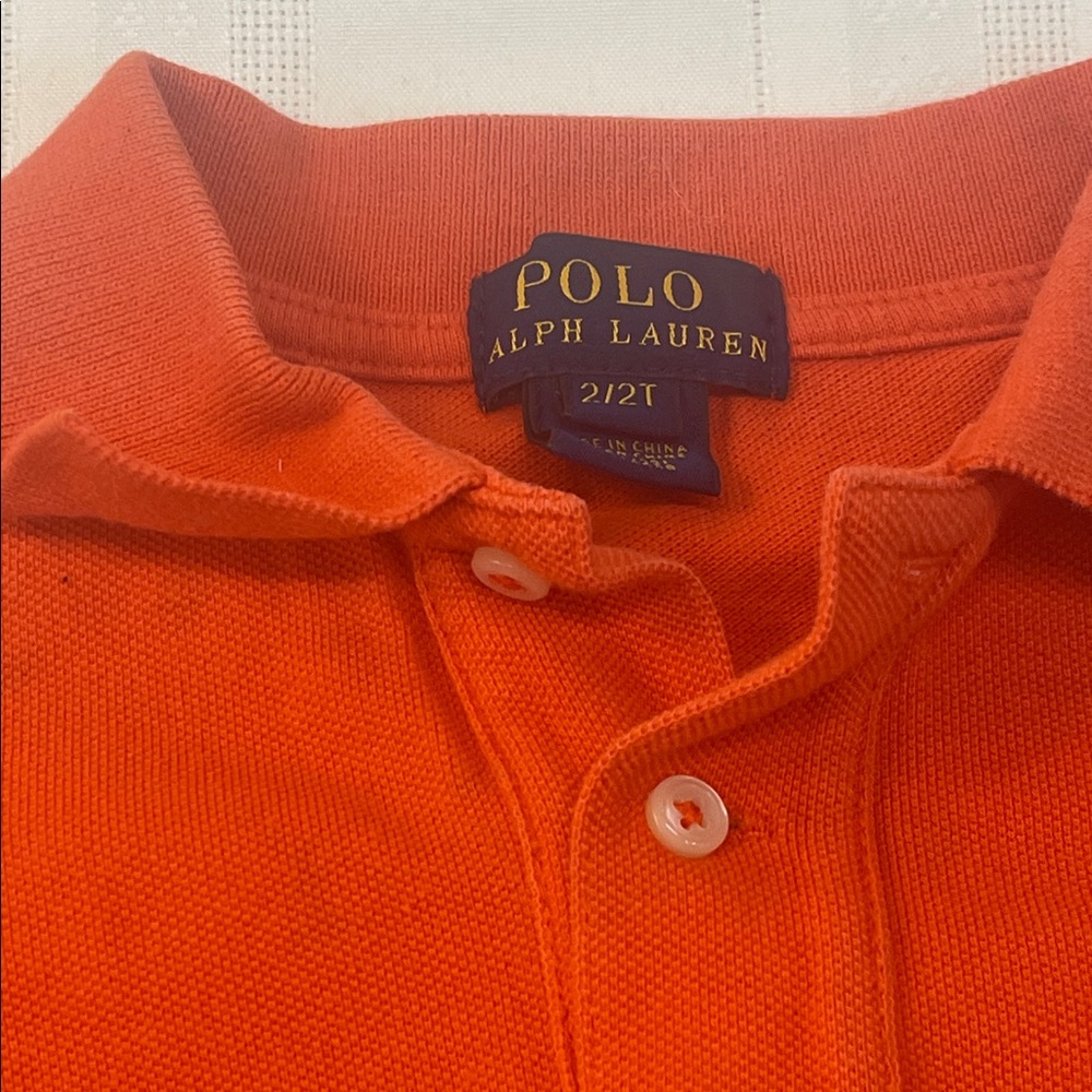 Polo Ralph Lauren Orange Shirt and Gray Pants Set size 2T - Picture 8 of 12